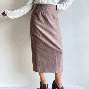 Vintage JACQUES FATH PARIS Maxi Wool Pencil Skirt - Size 6 US